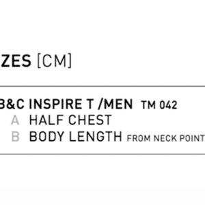 B&C Inspire TS TM042 size chart