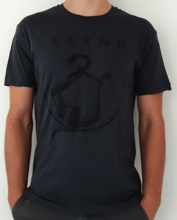 Elend-grey-tee-shirt-black-lyre-front
